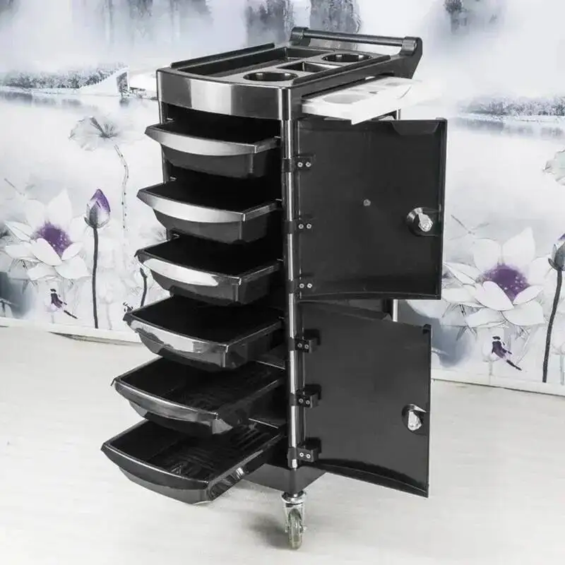 Style Italian Modern Trolley Multifunctional Designer Beauty Salon Trolley Barber Shop Storable Furniture Skjuta En Vagn HBSC