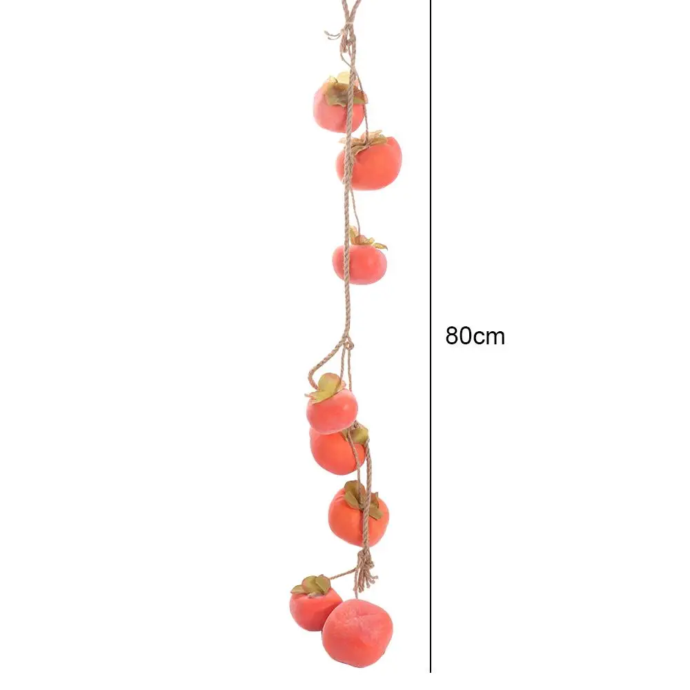 8 Fruit Simulation Persimmon Fruit 80cm Lifelike Artificial Persimmon with Frost Fruit Wall Hanging Persimmon Pendant