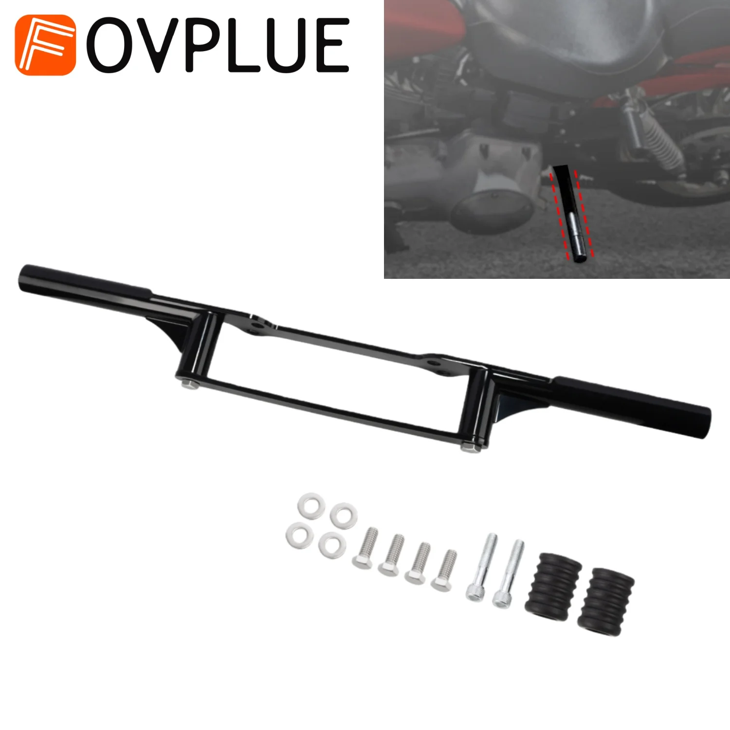 

Motorcycle Rear Crash Bar Highway Bumper Passenger Pegs For Harley 2006-2017 Dyna Street Bob FXDB Super Glide Low Rider FXDL FLD