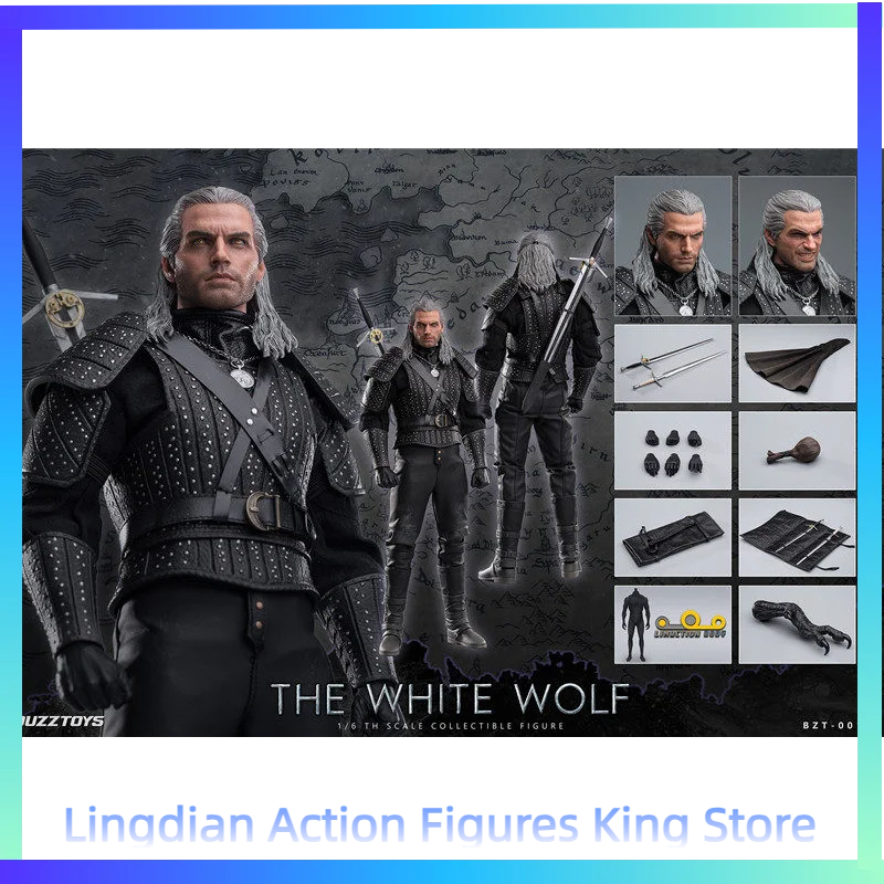 En stock BUZZTOYS BUZ001 1/6 El Lobo Blanco, personaje de animación de The Witcher, modelo de figura de acción, juguete coleccionable, regalo