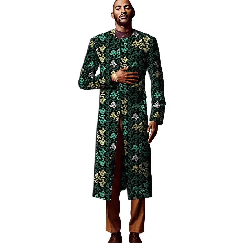 

Мужские куртки без воротника на заказ, оригинальный дизайн, африканская мода, длинное пальто, нигерийская мода, индивидуальный пошив