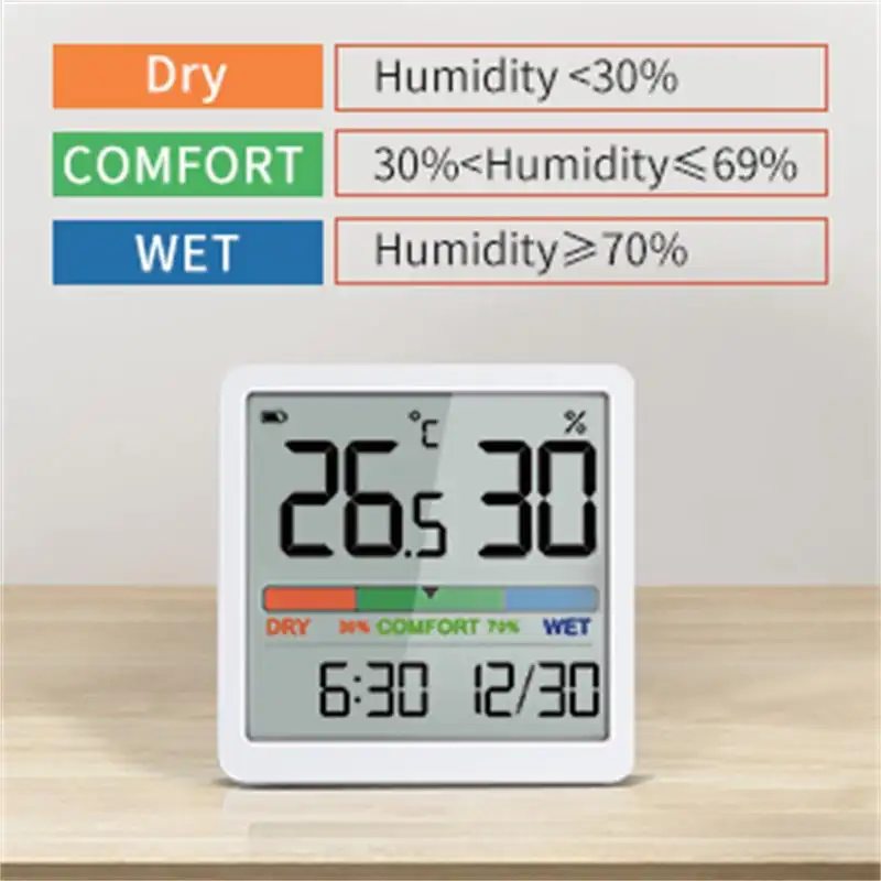 NOKLEAD Indoor Temperature Humidity Meter Home LCD Digital Thermometer Hygrometer Sensor Gauge Weather Station Smart Monitor - 3