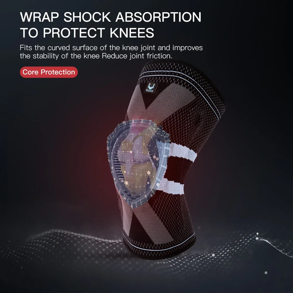 빌리코 1개 실리콘 패드 농구 무릎 보호대 슬개골 보호대 무릎 패드 관절 지지 피트니스 압박 무릎 슬리브 보호대