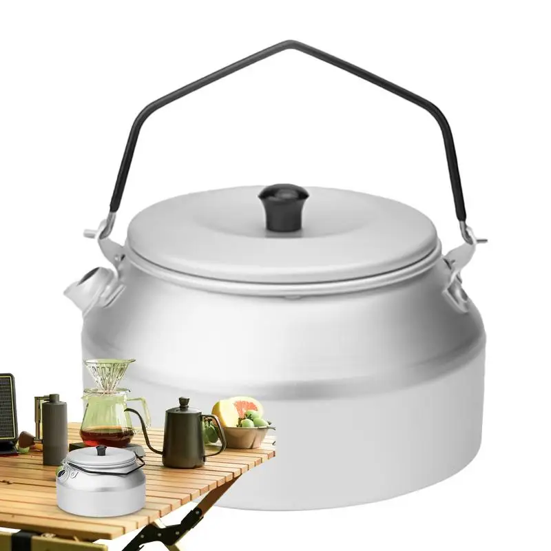 

1L Camping Kettle Aluminum Alloy Boiling Water Camping Kettle Kitchen Cookware Portable Pot with Handle for Hiking Backpacking