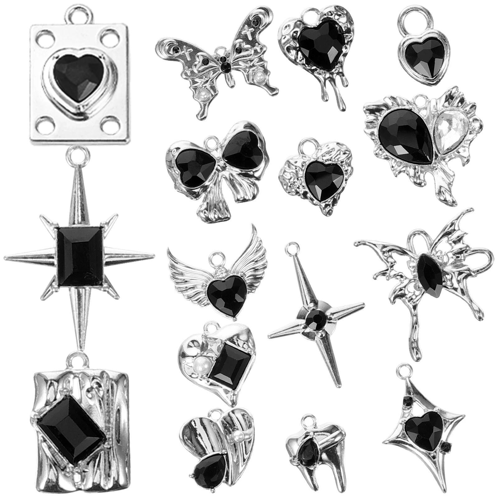 

16pcs Alloy Jewelry Accessories Dark Charm DIY Materials Bracelet Necklace Pendant Earring Decor Findings