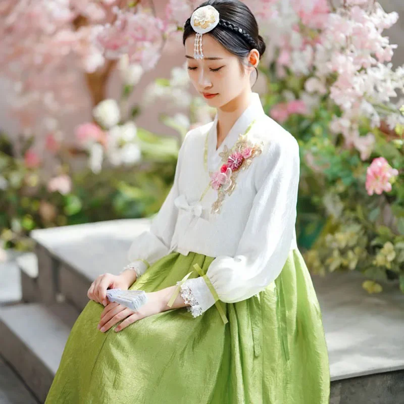 

Традиционное корейское женское платье Hanbok, новинка 2023, костюм в Корейском стиле, одежда для фотосъемки, винтажный фестиваль, ретро, народный танцевальный костюм Hanbok