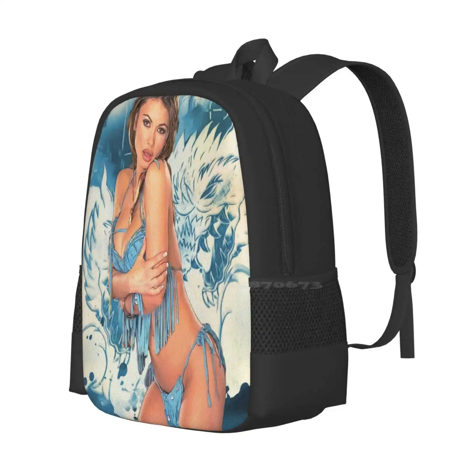 Veronika Zemanova-Wild One-Hot Pop Art By Mr Bluprint Backpacks For School Teenagers Girls Travel Bags Veronika Zemanova Street