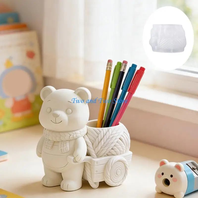 

HX6F Silicone Planter Molds Bear for Creating Decorative Cement Projects