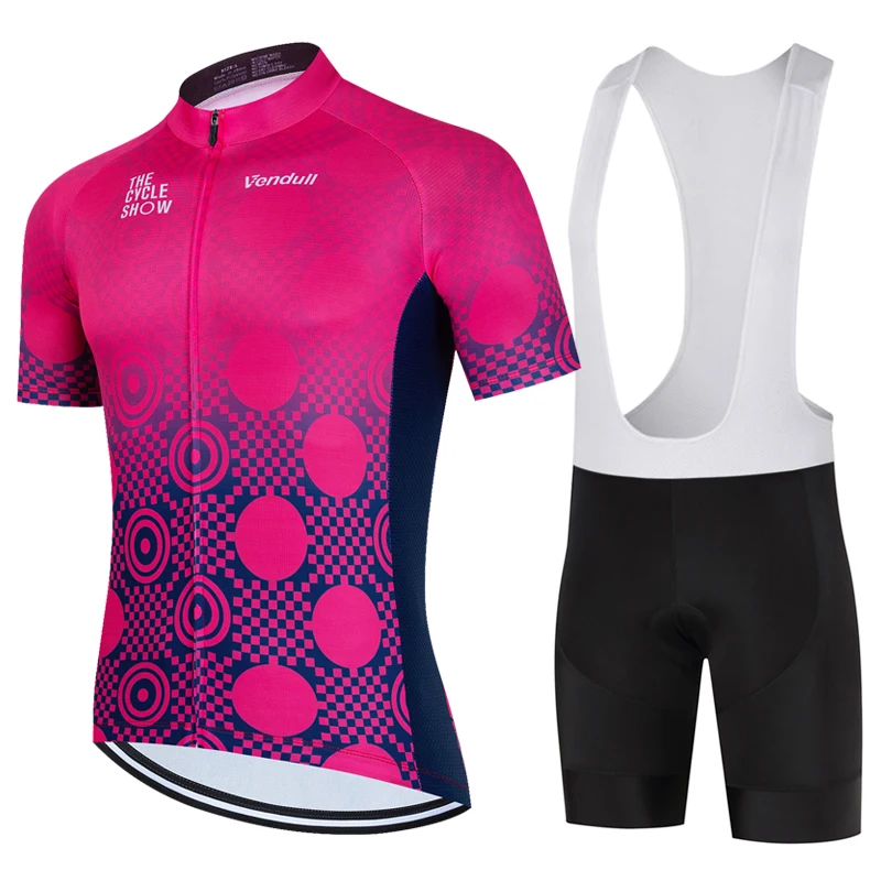 VENDULL Team Men Cycling Clothing Bicycle Jersey Set Female Ciclismo Cycle Casual Wear Road Bike Bib Short Pant Pad Ciclismo