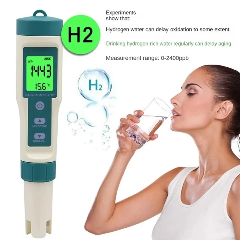 8in1 water quality tester PH/ORP/EC/TEMP/LCD backlight waterproof IP67 water quality tester multifunctional analysis instrument