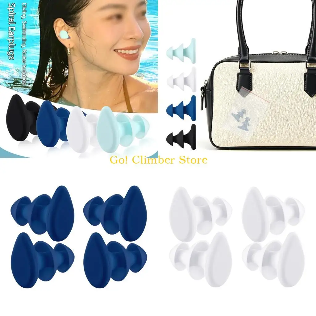 Q84C Water Practice Ear Plugs 2 Pair Repeat-Use Earplugs with 3-Layer for Swim Routines and Rest Time Support Daily