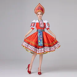 New Classical Elegant Russian National Dance Dress Adult Girl Kids Women Stage Performance Costume European Princess Stage Dress