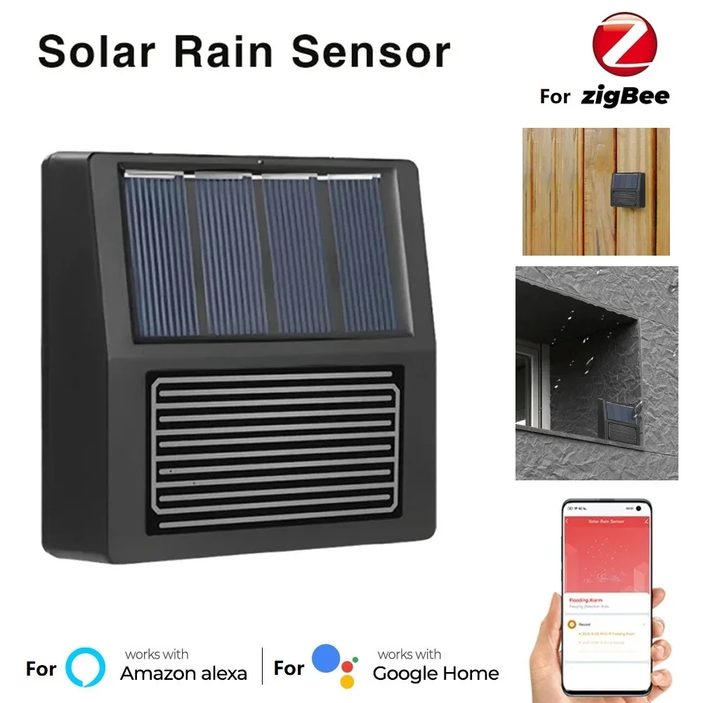

Solar Rain Sensor Wireless IP65 Weatherproof Real-Time Rain Detection With 1200mAh Solar Battery For Tuya For Zigbee Smart Home
