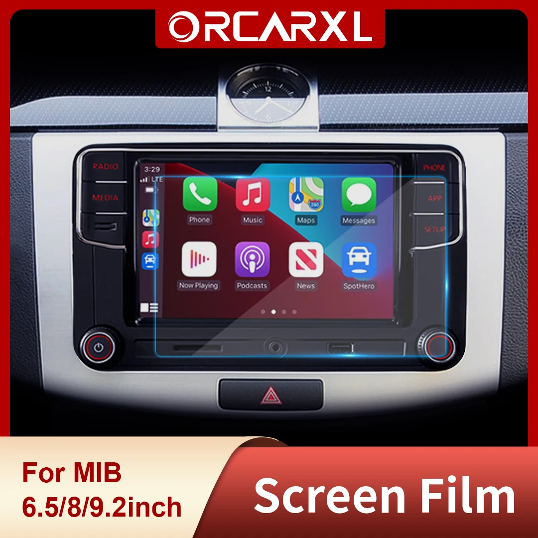 For MIB Radio Screen Tempered Film Protector 6.5 inch for RCD360 RCD330 280 682g 200 8 inch for MIB 3 Full Size Player 9.2 inch