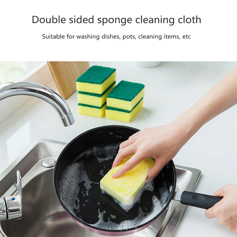 10Pcs Cleaning Cloth Spongs Household Scouring Bowl Kitchen Dish Cloth Auto Sponge Wipe Cleaning Towels Accessories