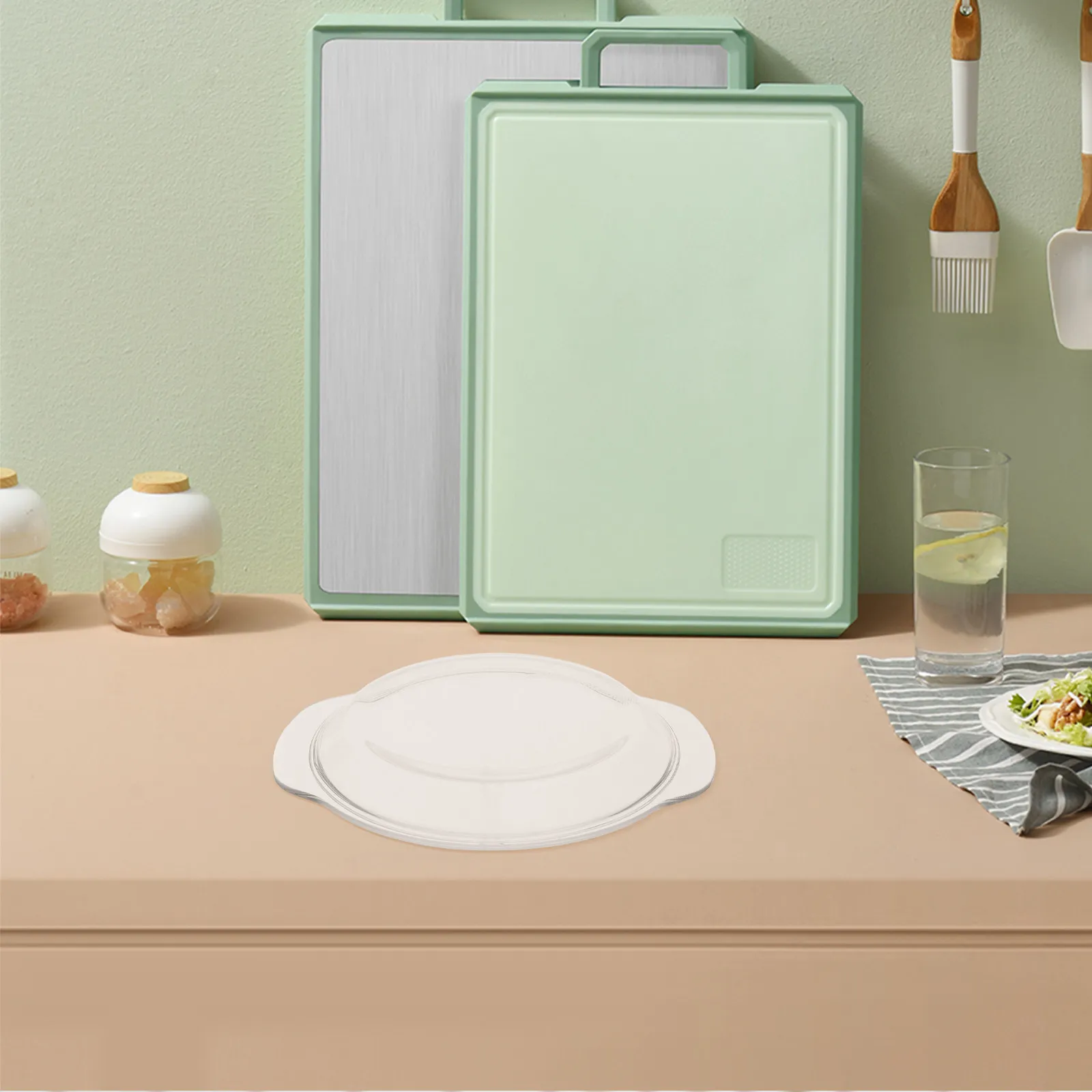 Microwave Glass Plate Cover Splash-Proof Transparent 17.8cm Reusable Oil-Proof Food Protector Glass Cover Microwave Food Covers