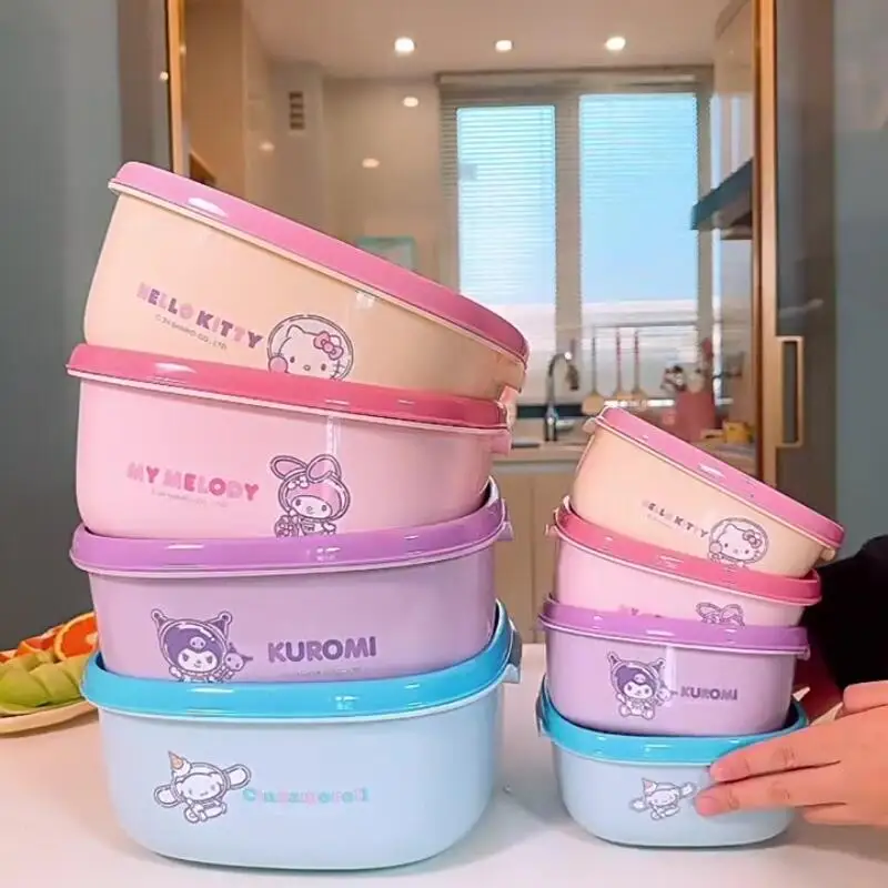 Sanrio Hello Kitty cesta de lavado de verduras de cocina Kawaii Anime doble capa de gran capacidad filtración de agua cesta de frutas de lavado