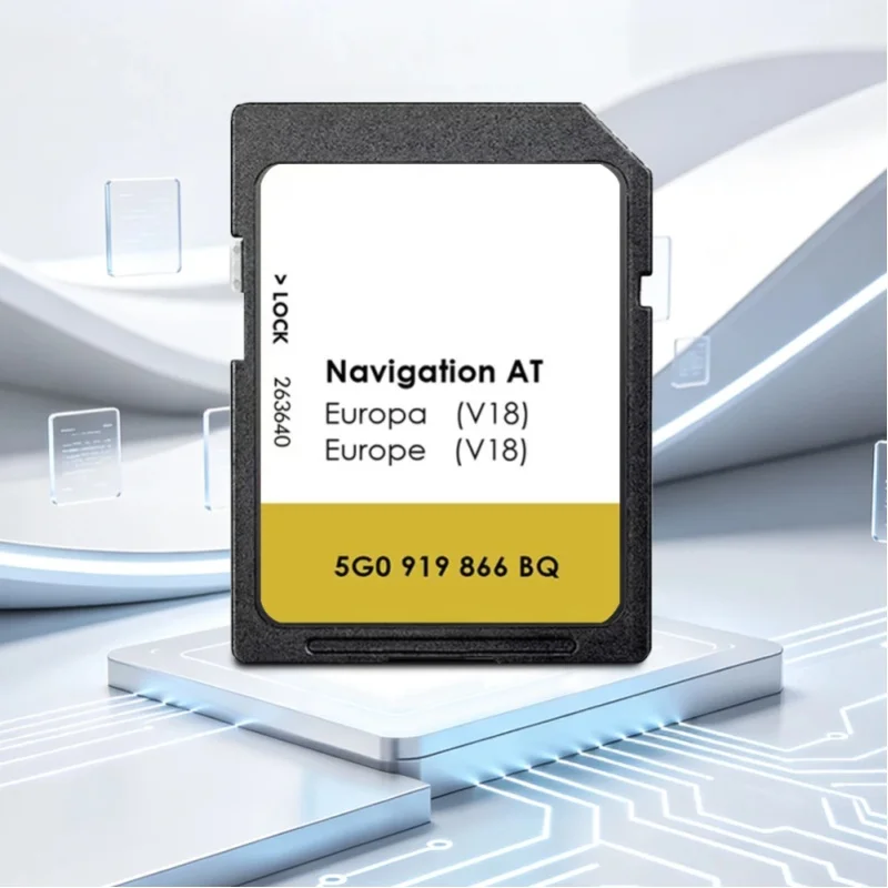 MIB1 AT V18 für VW Polo CC Passat Tiguan Sharan Scirocco Auto-Navigation Europa-Karte SD GPS-Karte 16GB 2023 5G0919866BQ