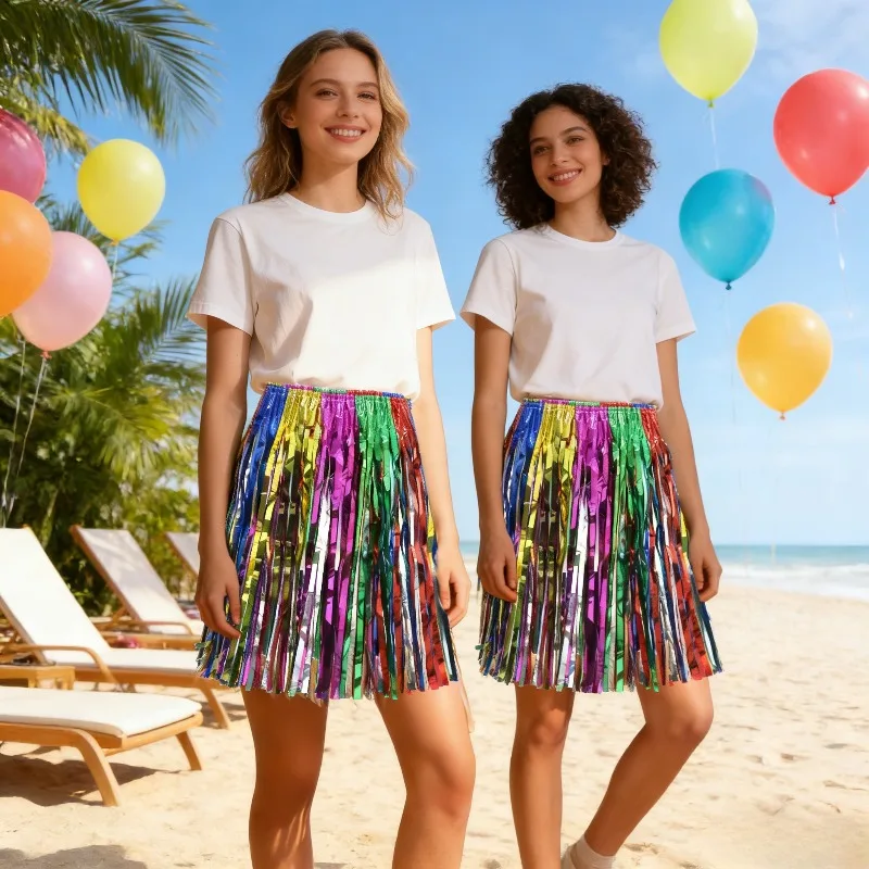 

Фестивальная полуюбка с бахромой и динамическим эффектом, тематическое платье для танцевальной вечеринки, красочный костюм для выступлений, другое (реквизит для одежды)