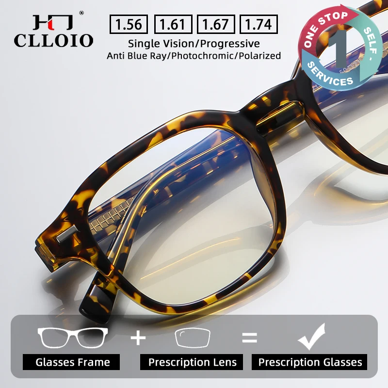

CLLOIO Women Retro Square Reading Glasses Anti Blue Light Blocking Myopia Hyperopia Prescription Optical Eyeglasses Frame 2118