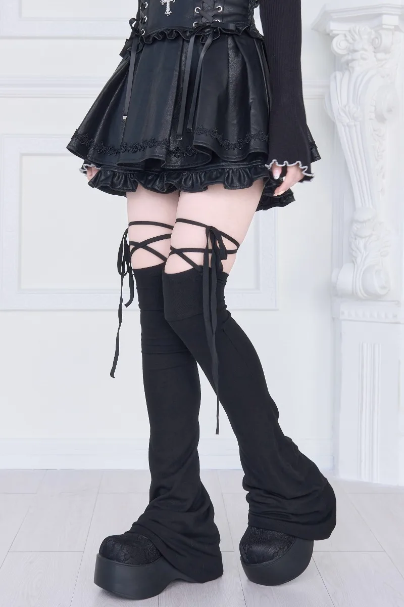 New Dark Style Leg Warmers Japanese Magazine Cool Socks Decorative Subculture Mass-Produced Lolita Foot Warmers Slim Fit Hosiery