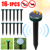 16-1PCS Solar Ultrasonic  Deterrent Rat Repellent Outdoor Garden Mole Repellent  Waterproof Electronic Snake Rodent Chaser