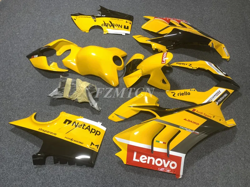 New ABS Motorcycle Fairings Kit Fit For Ducati V4 V4s Panigale s 2023 2024 23 24 Bodywork Set Yellow + Tank Cover Custom