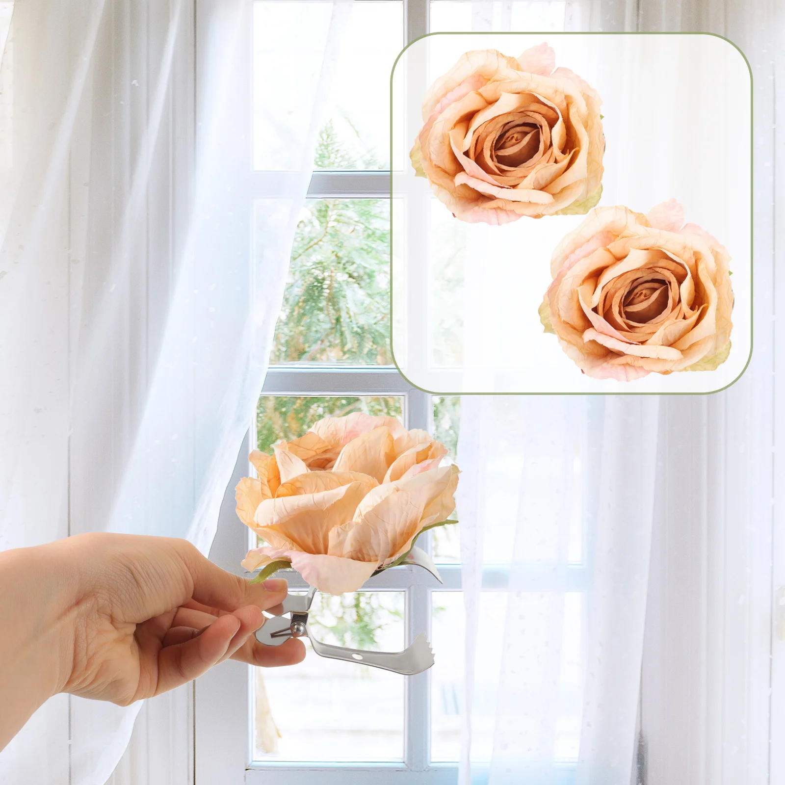 

2Pcs Floral Curtain Tieback Buckle Holder Clips for Living Room Bedroom Sheer Gauze Curtain Decoration Window Shade Clips