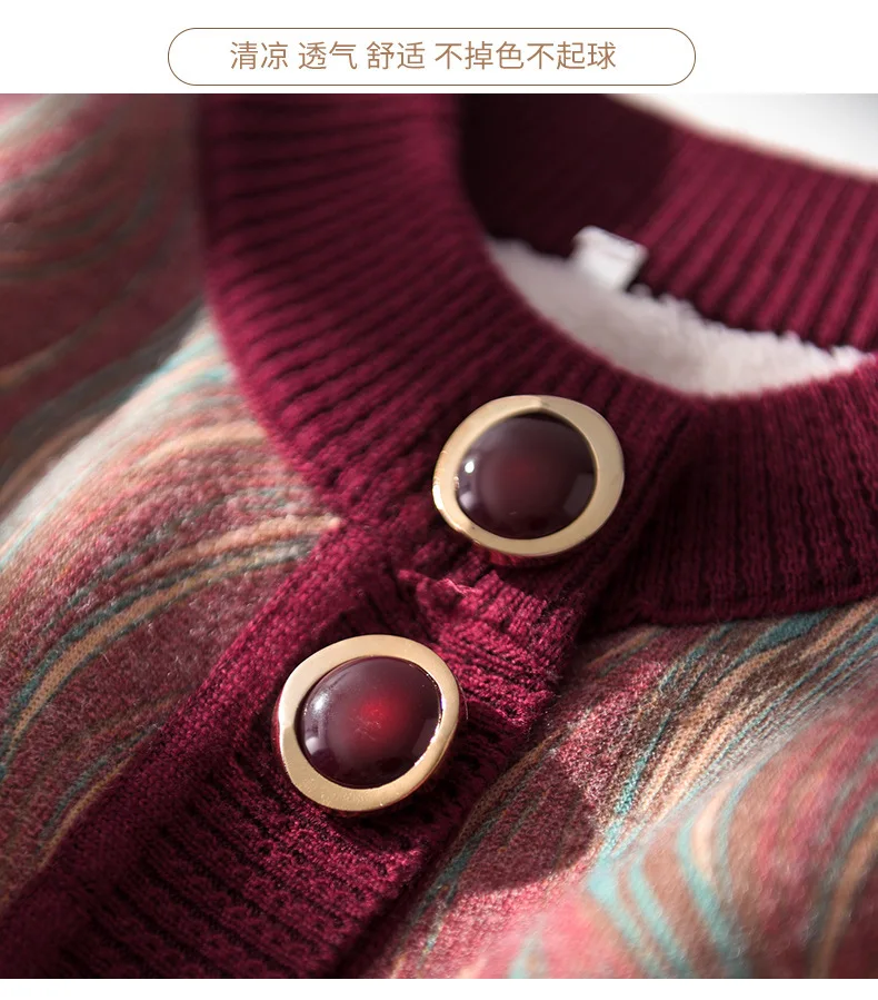 New Knitwear Women's Sweater Thickened And Warm Long Sleeve Cardigan Female Fall Clothing Women Knitwear Print Outerwear