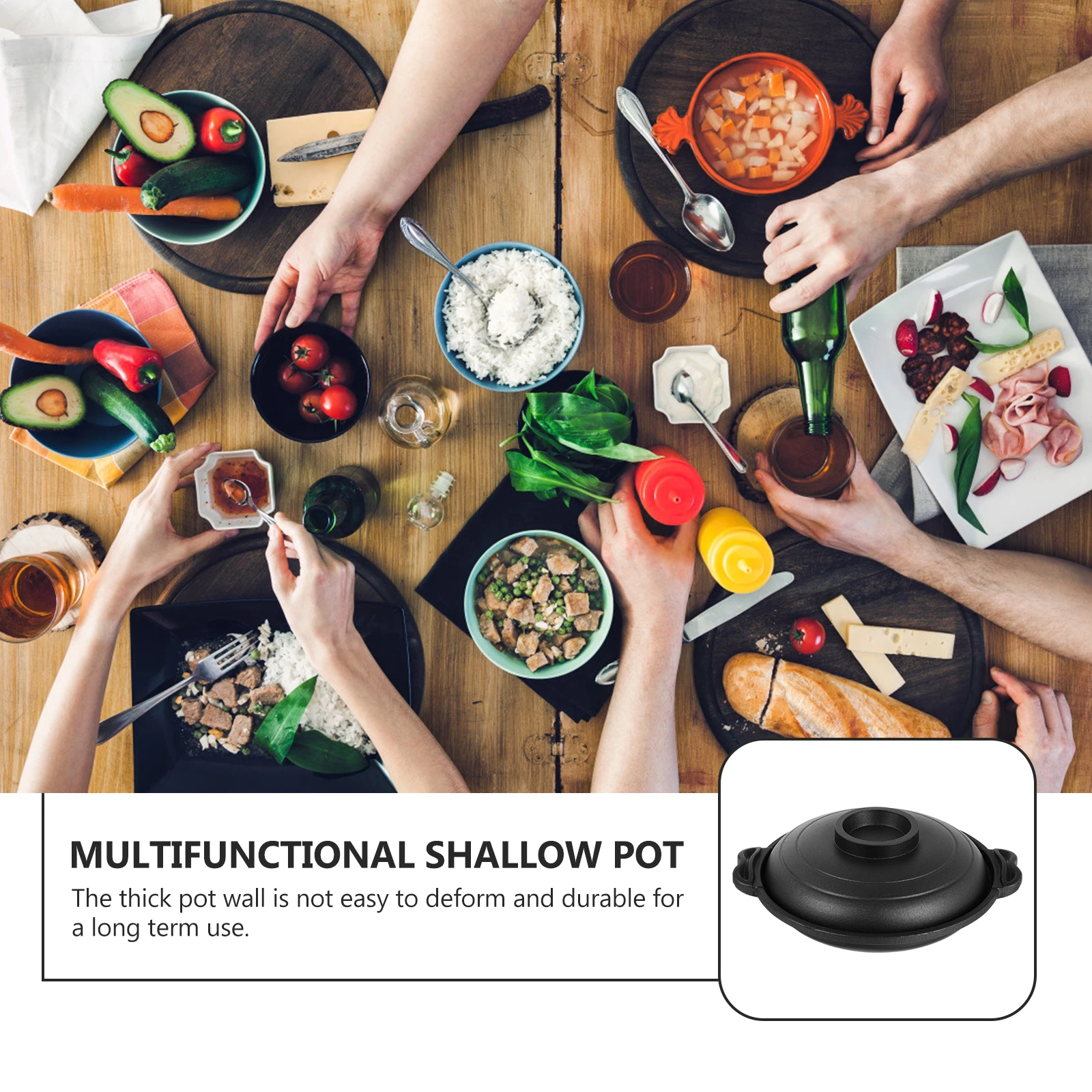 

1pc Non-Stick Ceramic Stew Pot Thick Wall Heat Resistant Cooking Casserole Household Kitchenware Flame Affordable