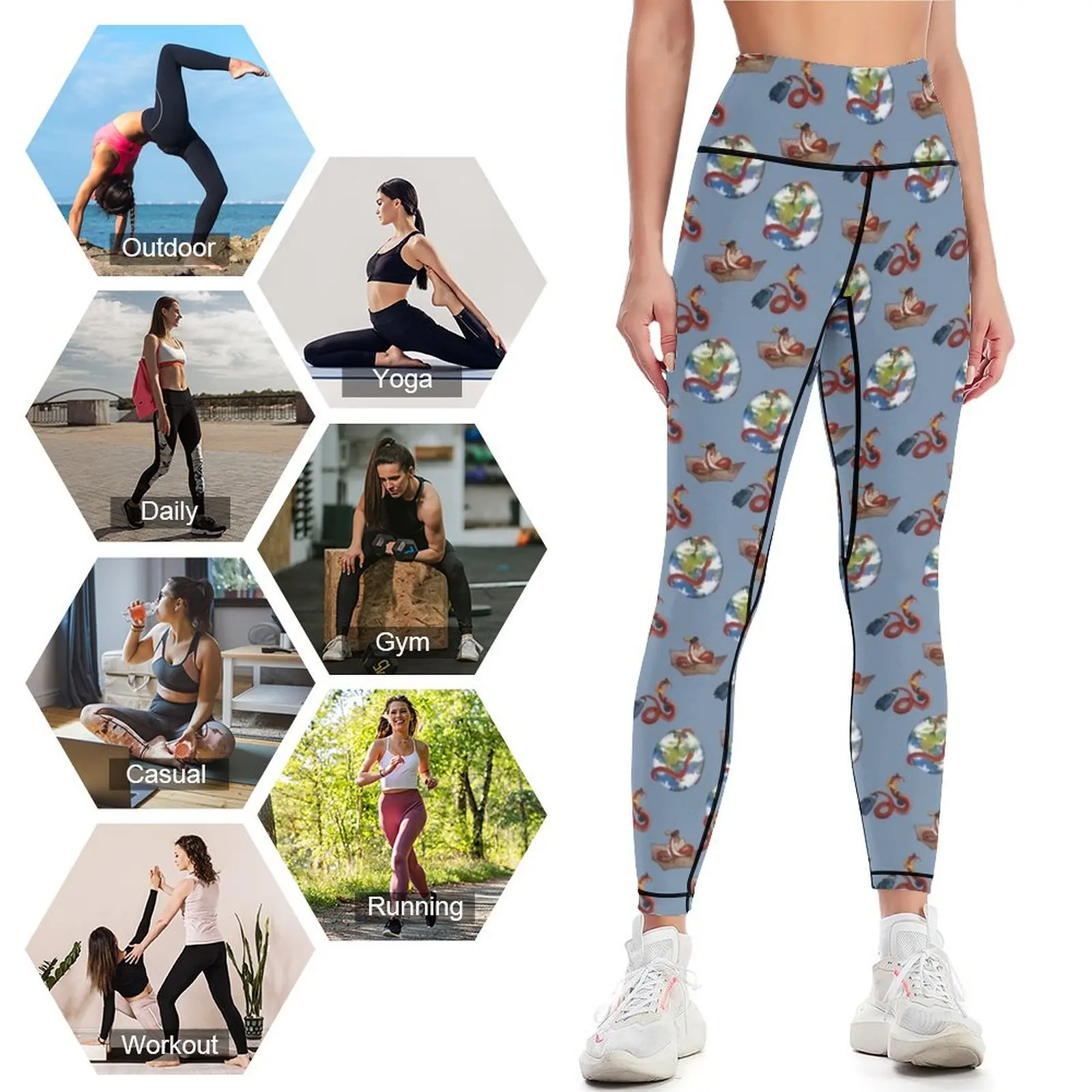 Magellan Tiled Legginsy Spodnie damskie Jogger Spodnie obcisłe damskie Legginsy damskie