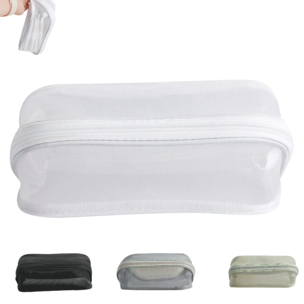 Cartoon Mesh Federmäppchen Transparent Große Kapazität Stifttaschen Bleistiftbeutel Schulbedarf