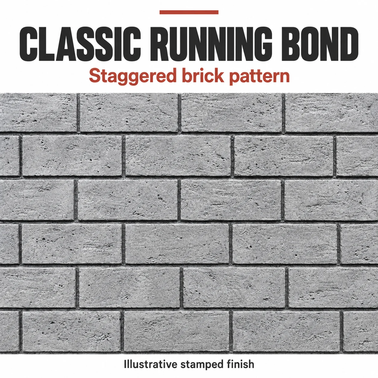 Concrete Molds Brick Texture Stamp 58x36cm, Reusable Plastic Press Mold with Handles, Courtyard Brick Pattern Mold