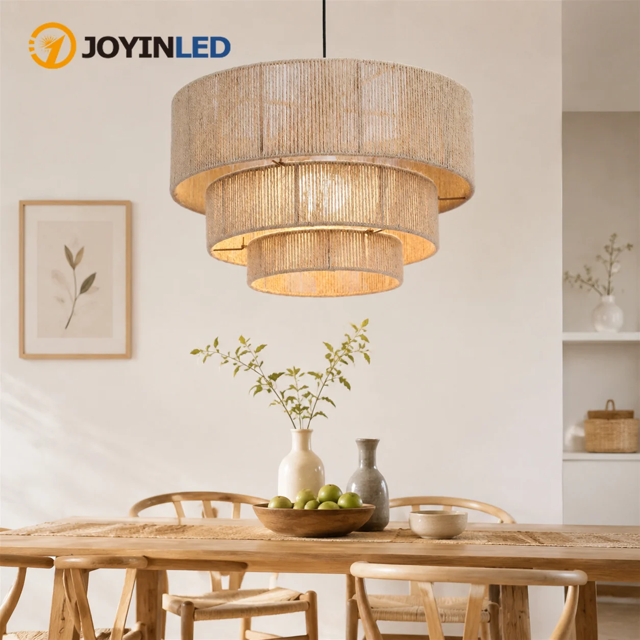 Lighting Decor Home - JOYINLED Nordic Wabi Sabi Twine Chandelier,