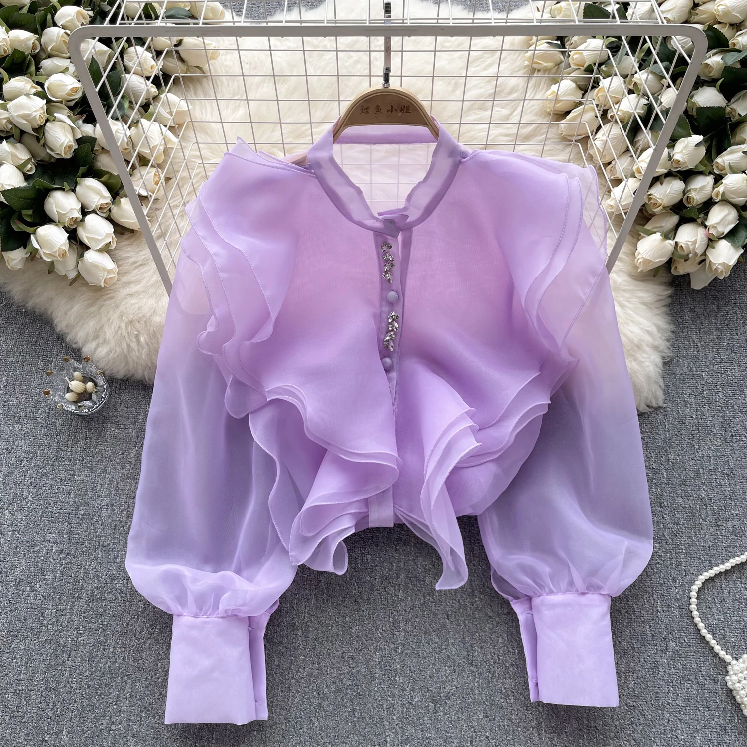 Women Chic Ruffle Pleated Long Sleeve Tank Top Slim Basic Sexy Korean Fashion O Neck Long Sleeve Top Summer Women Blouse