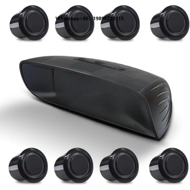 Car Reverse Parking Sensor Kit 8 Probes Front Rear Backup System 22mm LCD Display Universal Fit for Car