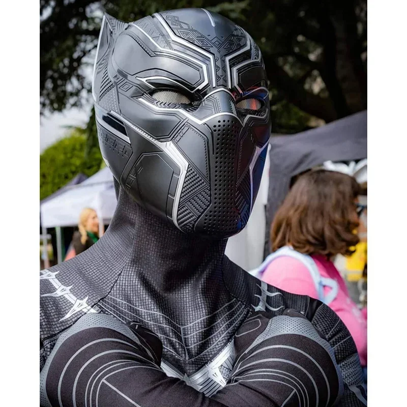 New Marvel Black Panther Cosplay Mask Helmet Head Cover Wearable Mask Cos Bluetooth Speaker Base Figure Model Birthday Gift