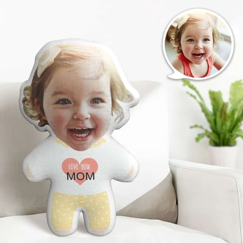 Minime Pillow cushion Dolls Photo Face customized  Pillow creative Personalized Girl Face  Pillow for Mother Cute