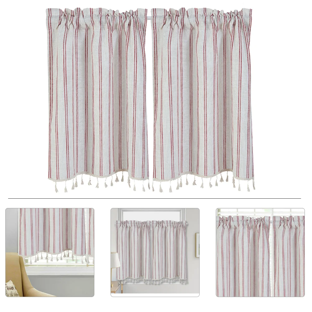 Short Curtain House Accessories for Home Household Kitchen Rural Breathable Room Linen Window Baby