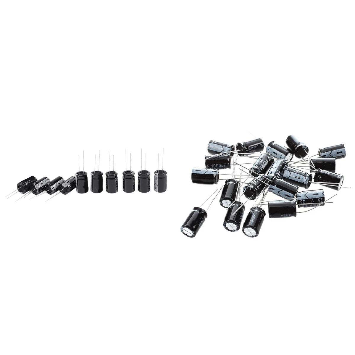 -AT52 30個 1000UF 105C ラジアル電解コンデンサ ブラック、20個 10 X 17mm & 10個 13 X 20mm