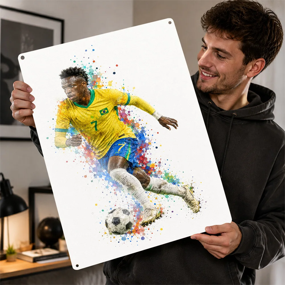 Vinícius Júnior Football Aluminum Poster Personalized Metal Sign Career Legacy Tribute Wall Art For Supporter Corner And Study