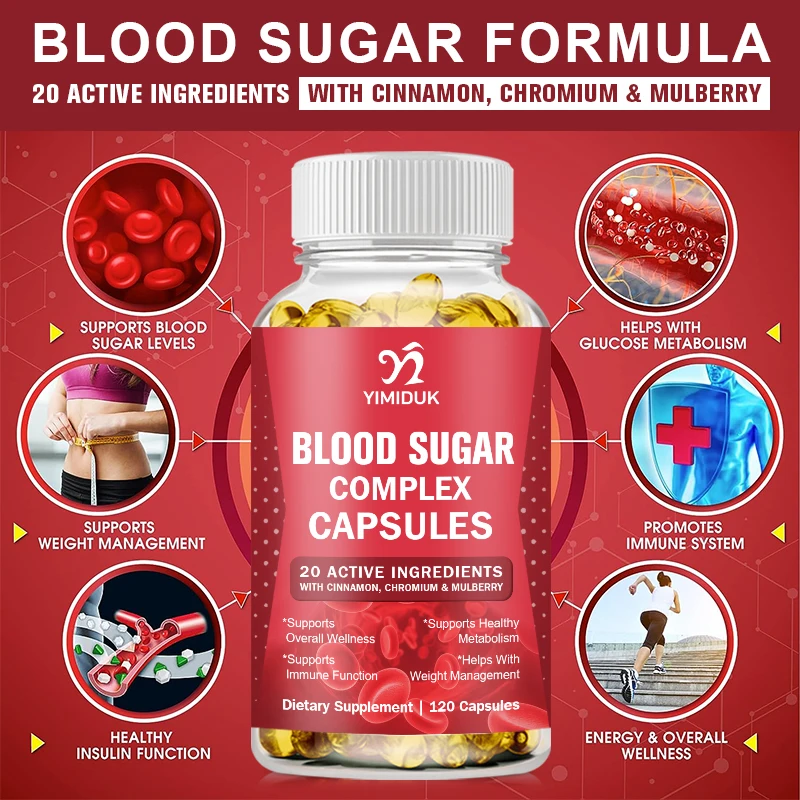 Blood Sugar Complex Capsule Supplement Powerful Antioxidant Protection and Support Immune Functions