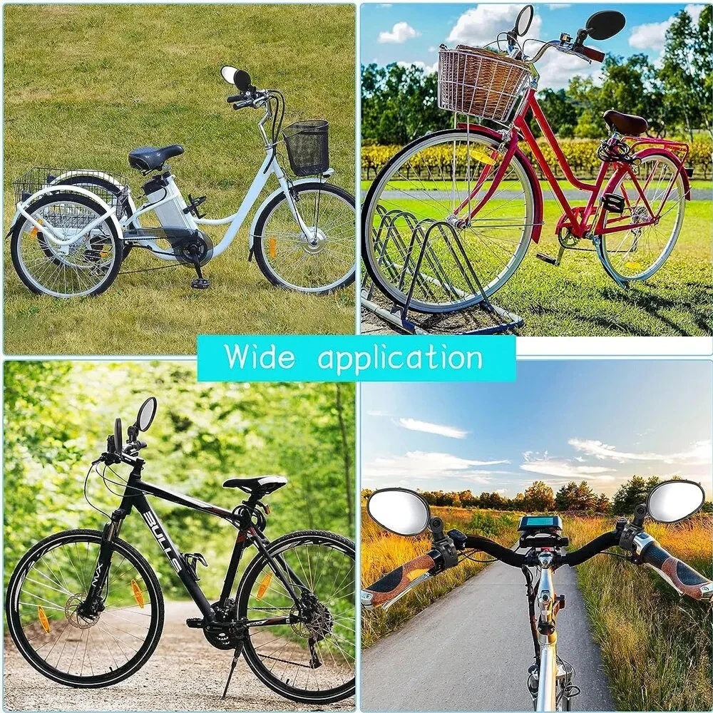 Bicycle Rearview Mirror With 360 ° Adjustable Rotating Handle, Bar Convex Mirror, Bicycle Outdoor Sports Safety Wide-Angle1pcs