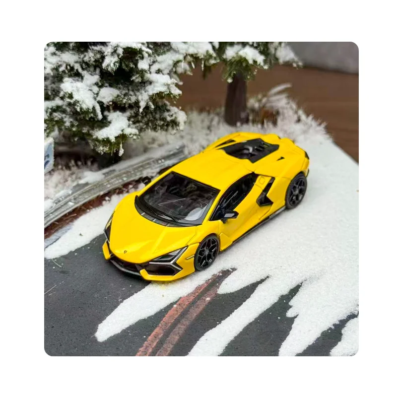 

MINIGT 1:64 Scale #886 Reveulto Yellow Simulation Alloy Car Model Static Display Collectible Toy Gift Souvenir Decoration