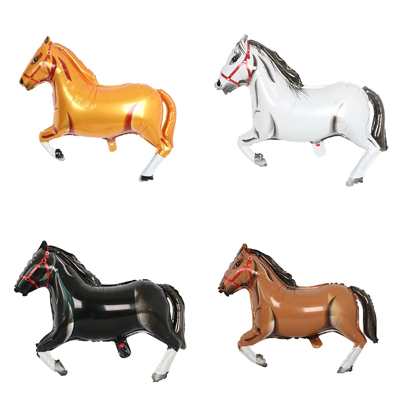 1Pc Horse Shaped Balloons Aluminum Foil Balloon Horse Themed Party Balloons Decorations for Birthday Baby Shower Cowboy Party