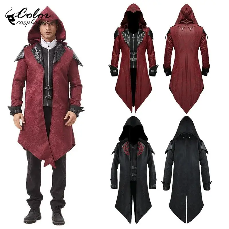 

Средневековый фрак, карнавальная мужская куртка, длинное жаккардовое пальто с капюшоном, костюм джентльмена, винтажный фестиваль Пурима, праздничное платье