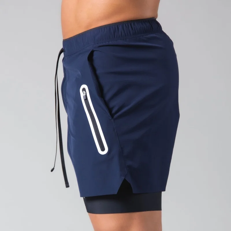 DFKDZG Summer Shorts Men Gym Sport Running Squat Fitness Workout Man Short Pants Breathable Quick-drying Drawstring Mens Shorts