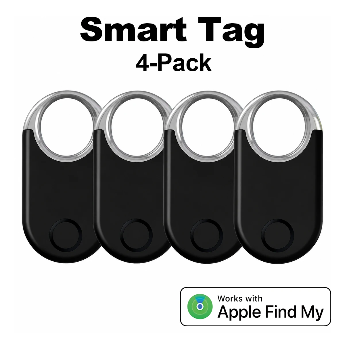 4-Pack GPS Bluetooth Tracker Compatible with Apple Find My, Anti-Lost Smart Tag, Replacement Battery, Privacy Protection