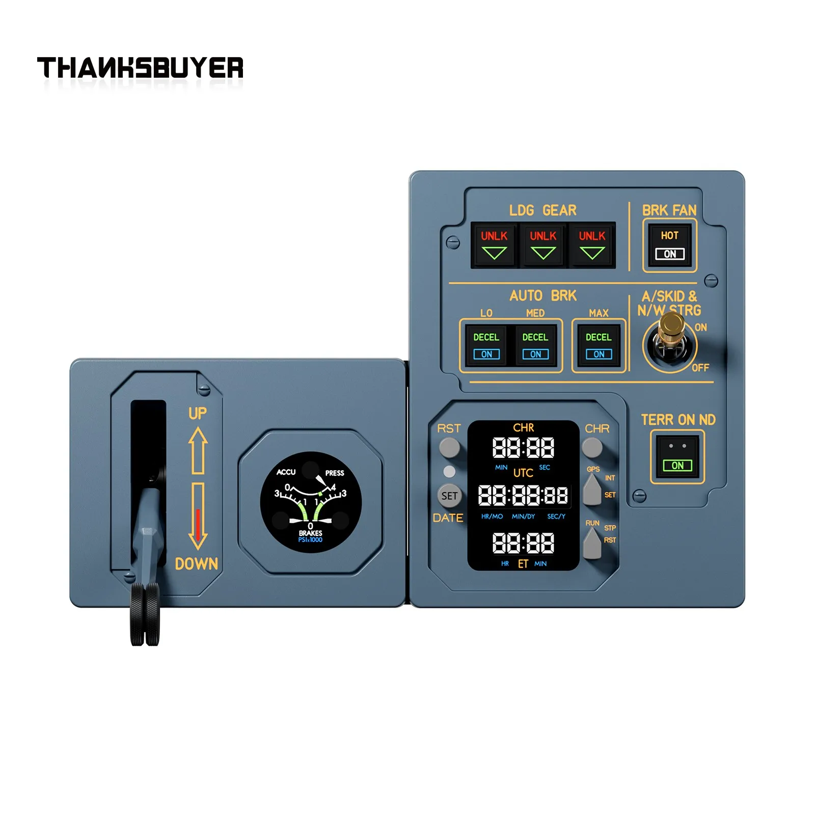 WingFlex GMP Gear Management Panel A320 Autobrake Landing Gear Controller for MSFS X‑Plane Simulator