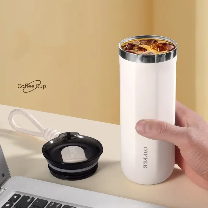 Thermobecher, isolierter Wasserbecher, Business-Büro, Edelstahl 304, tragbar, kalte Kaffeetasse, Geschenktasse, auslaufsicher, Reise-Trinkgeschirr